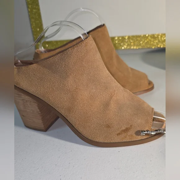 Torrid Tan Block Heel Mules BTI Mules, 9W Open-toe / peep-toe - Picture 11 of 17